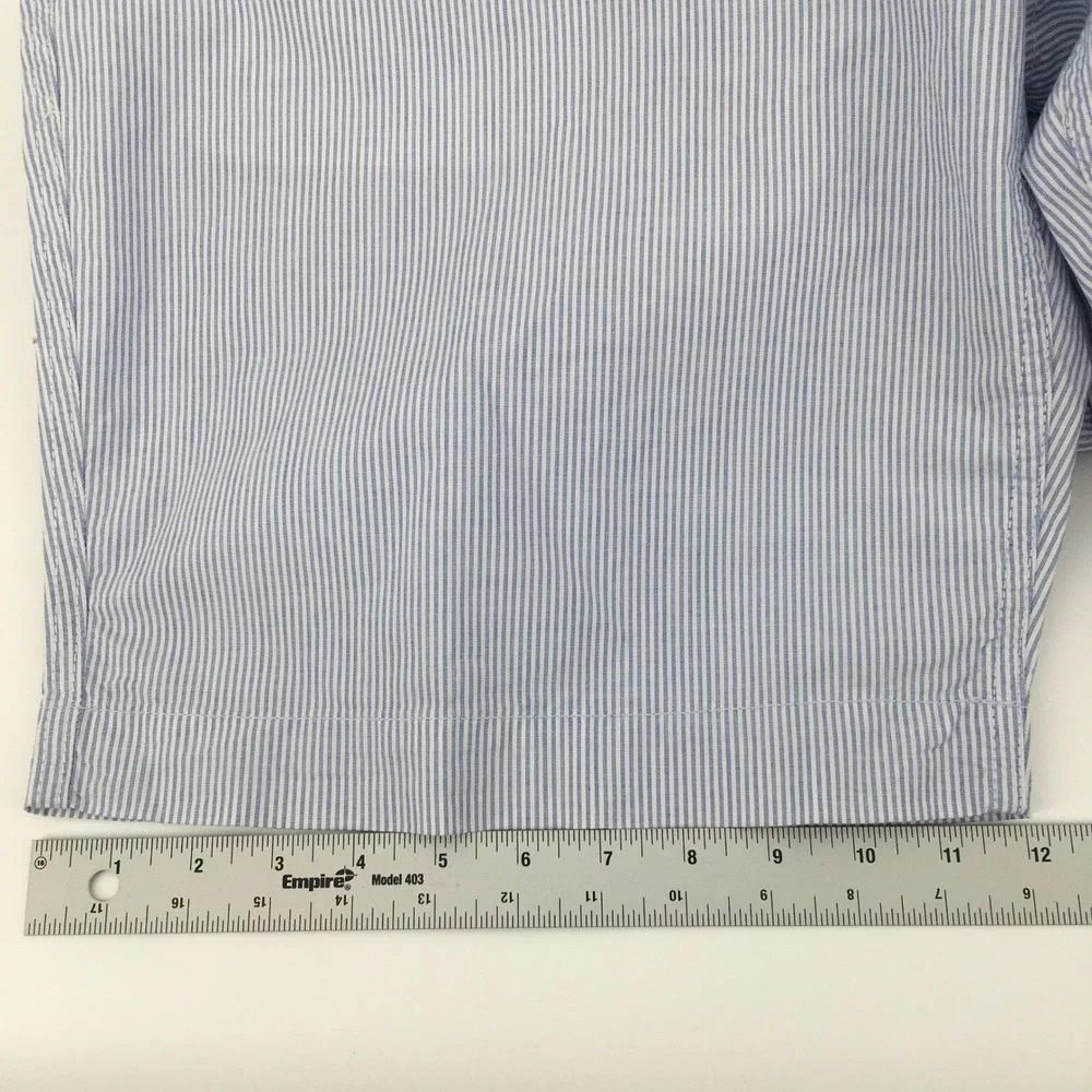 U.S. Polo Assn. Shorts Mens 42 Blue White Striped Seersucker Cotton 111024522GD